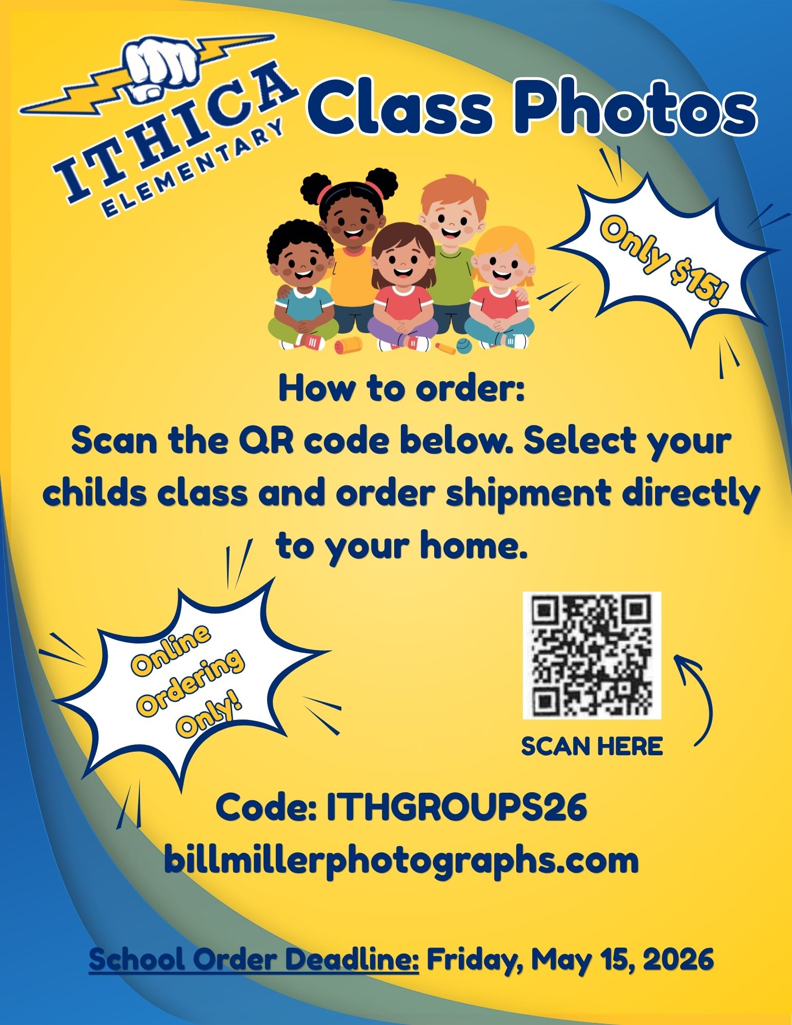 class photos order informational flyer