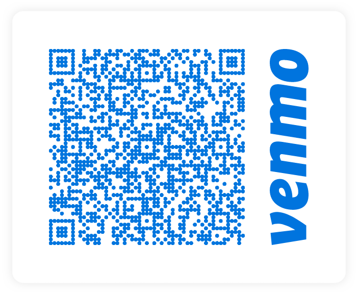 donate via Venmo by scanning this Qr code