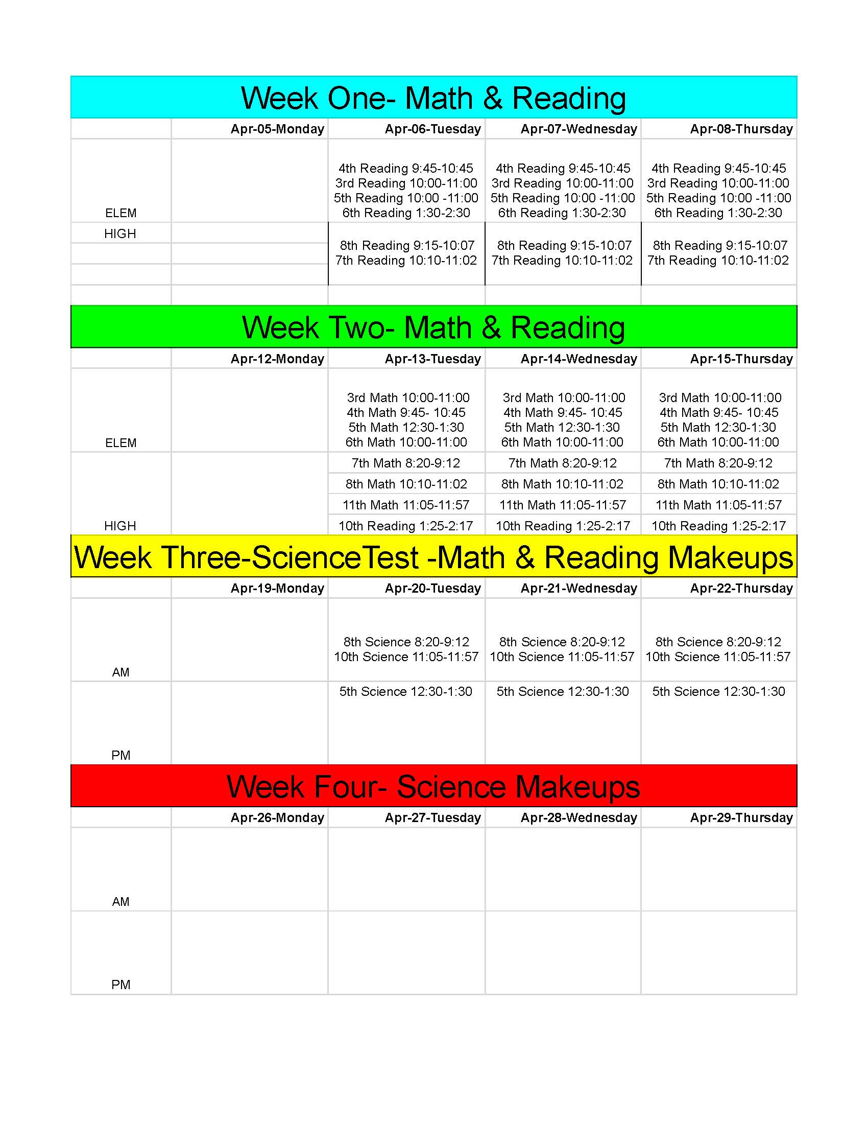 MCA testing