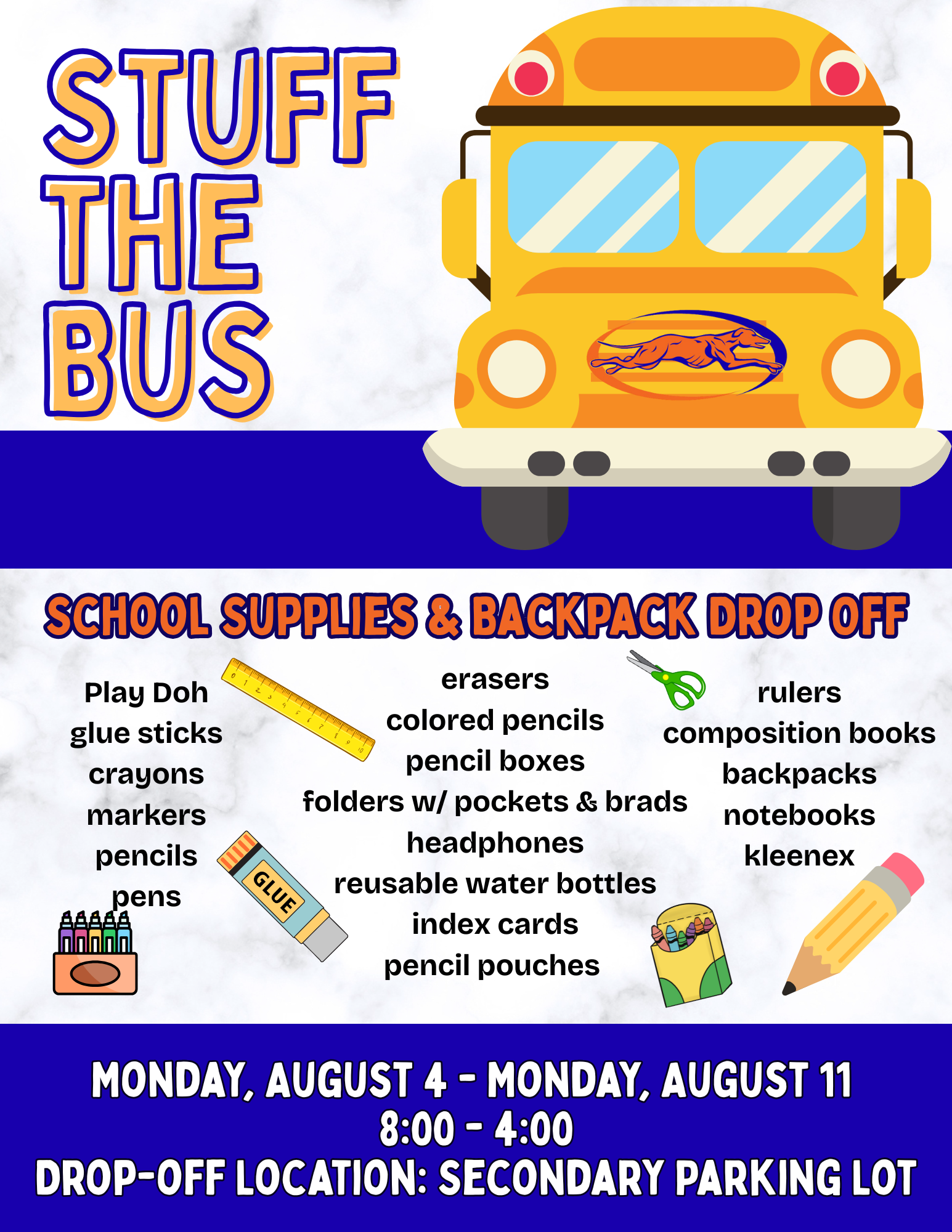 stuff the bus with school supplies! 