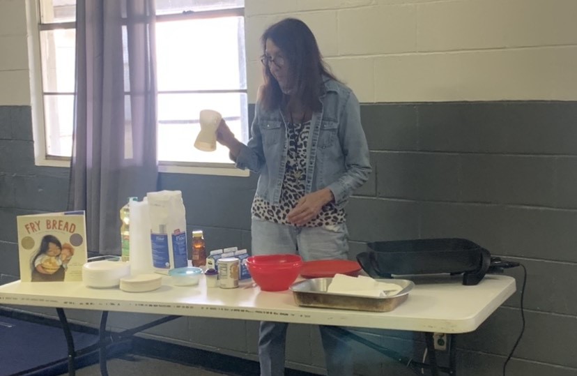teaching the kids to make fry bread