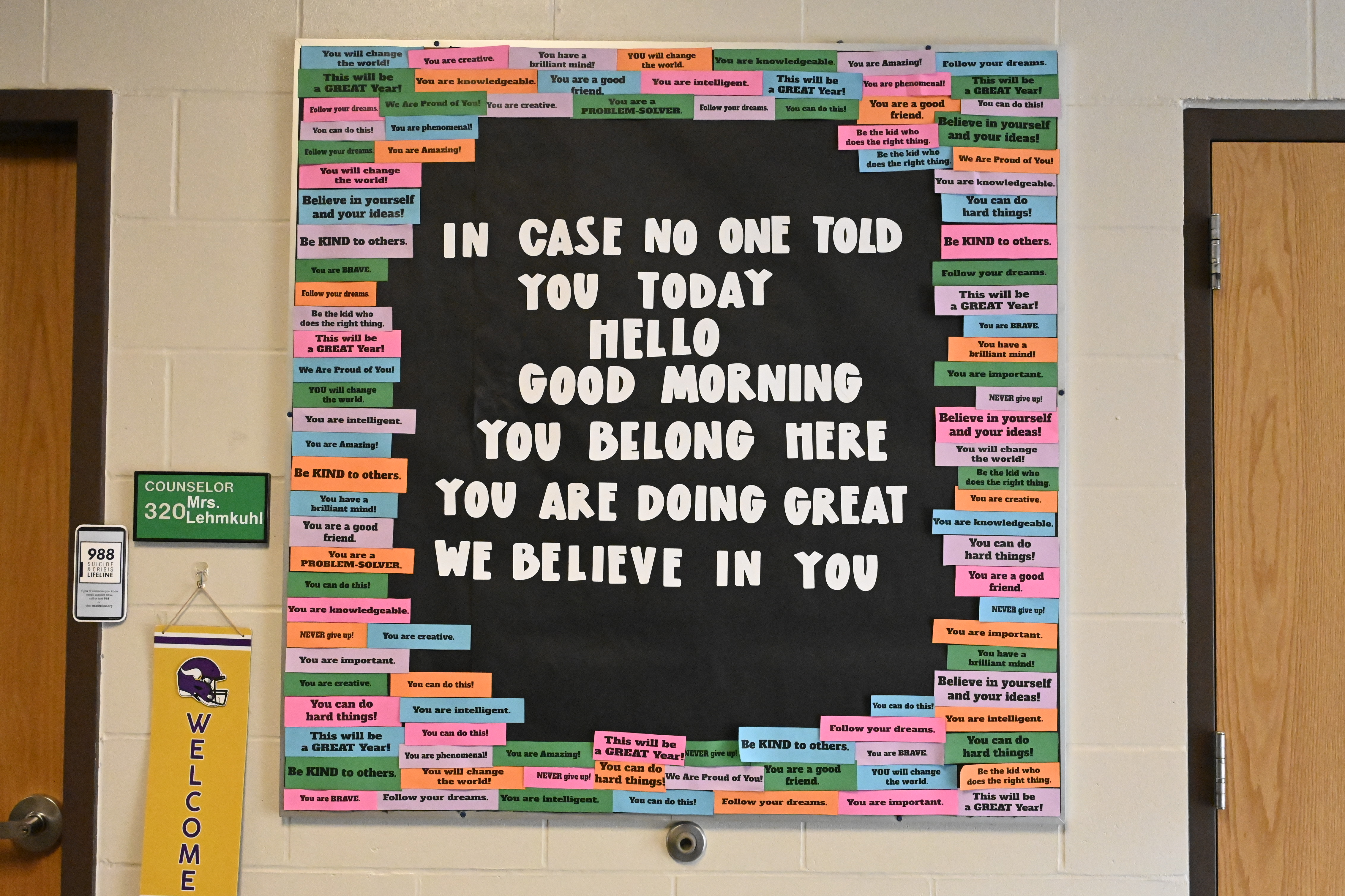 school counselors and students in building 