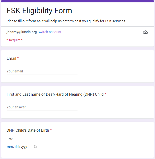 FSK Eligibility Form