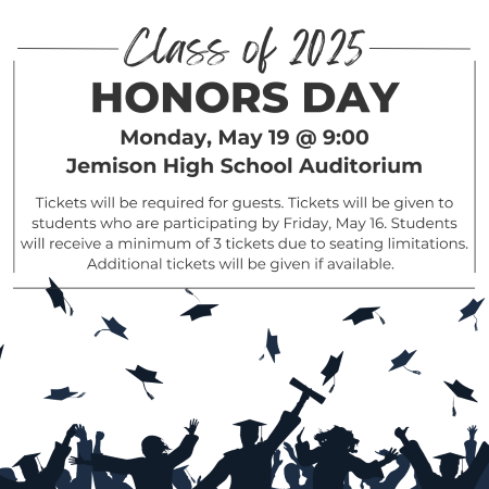 Honors Day announcement May 19