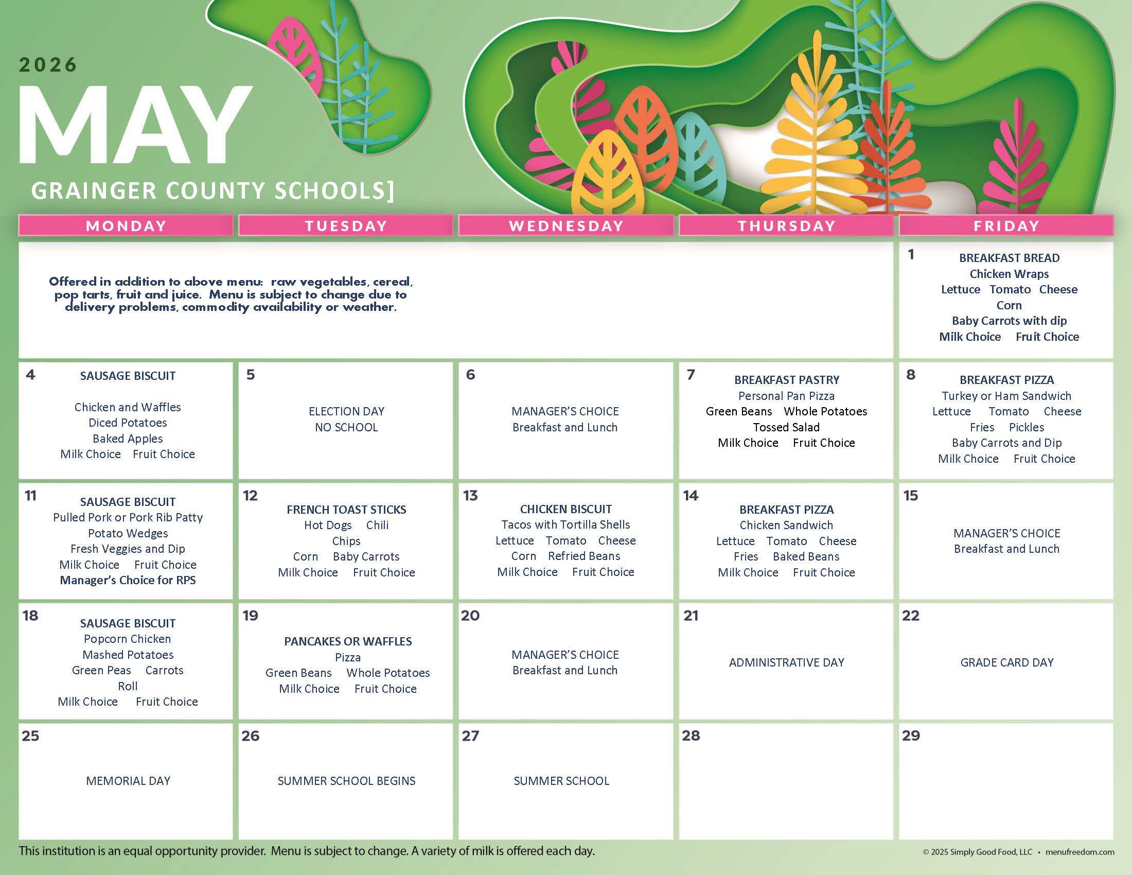 Lunch Menu