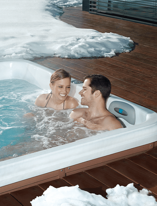 couple sitting in spa together