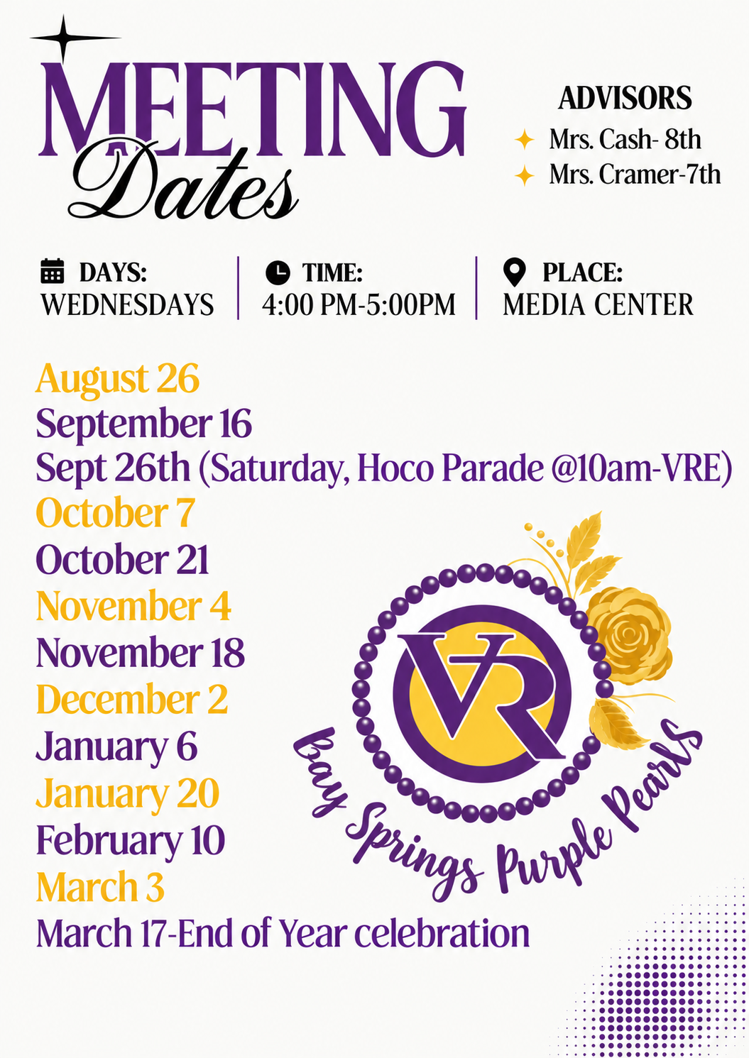 pearls mtg schedule