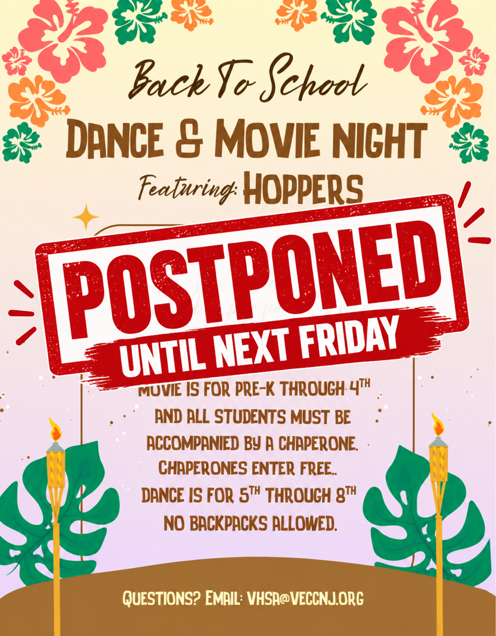 Back to School Dance Postponed