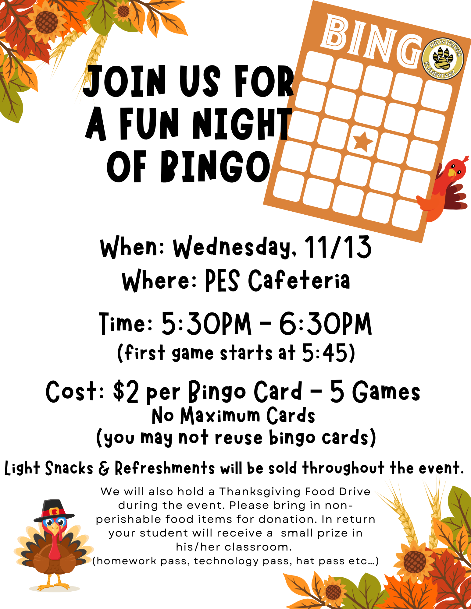 BINGO Family Night Flyer