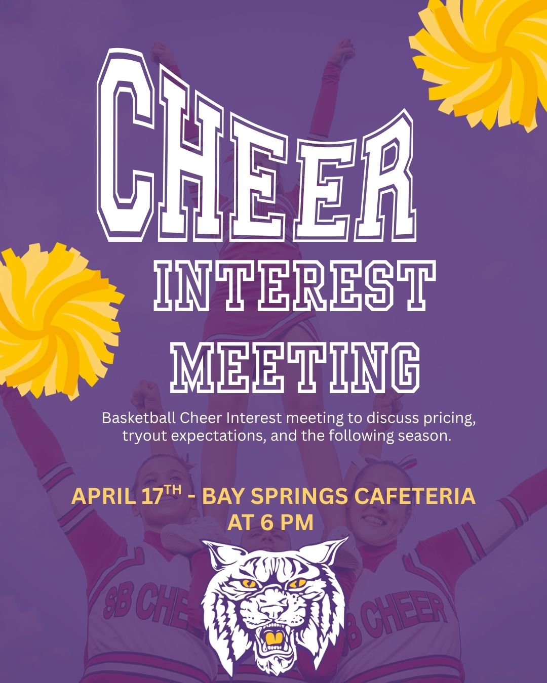 basketball cheer tryout interest meeting