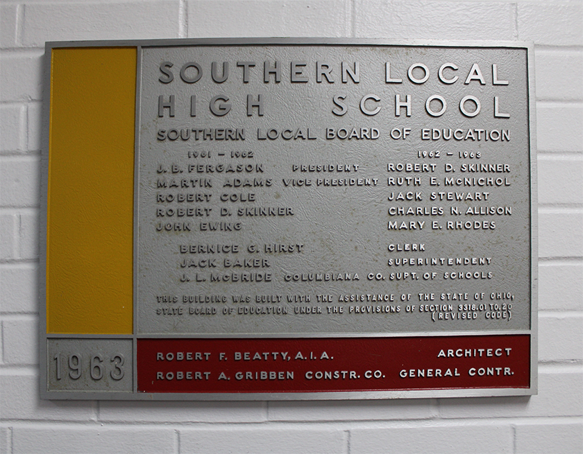 1963 plaque in the lobby