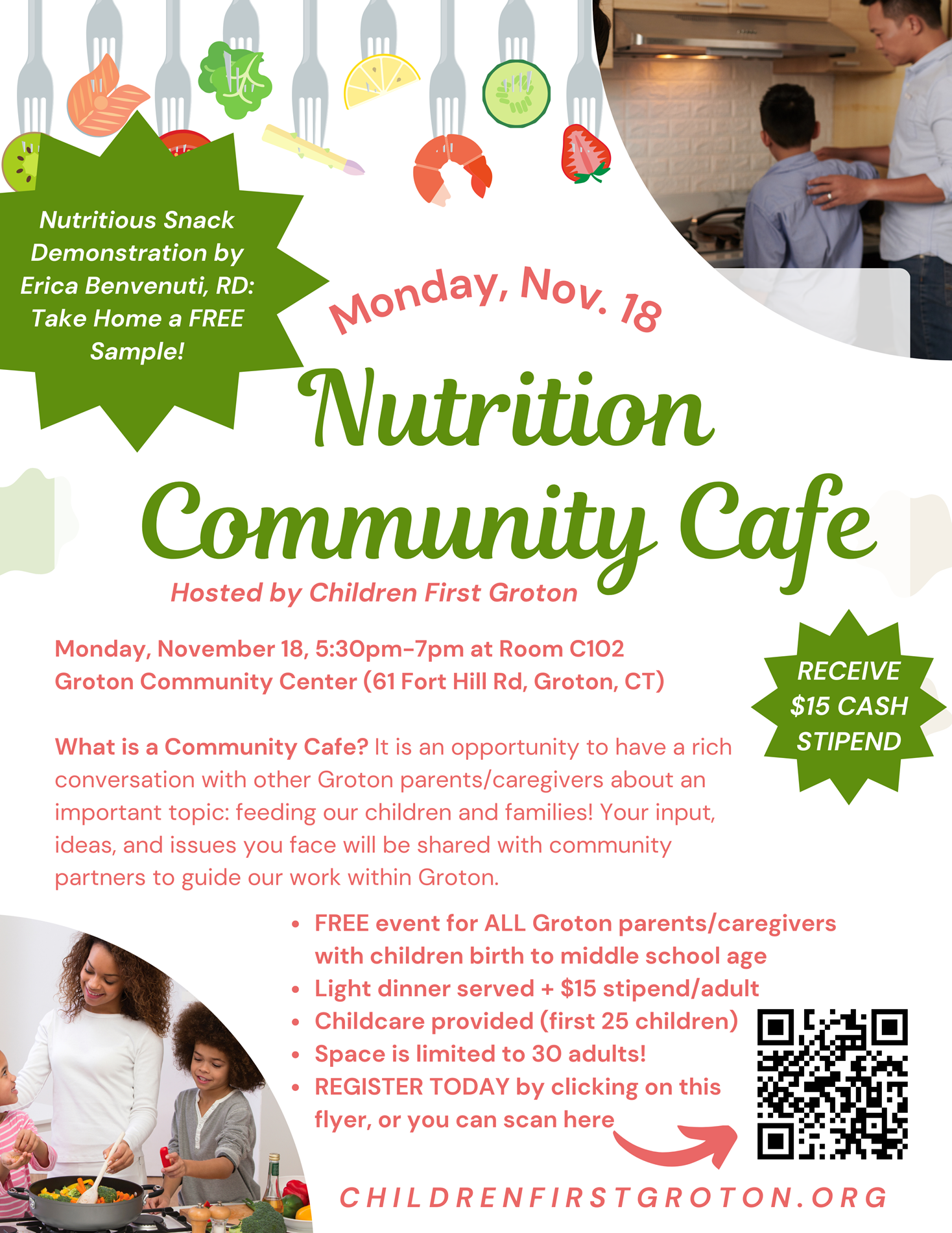 Children First Groton CT Community Cafe Free Event November 2024