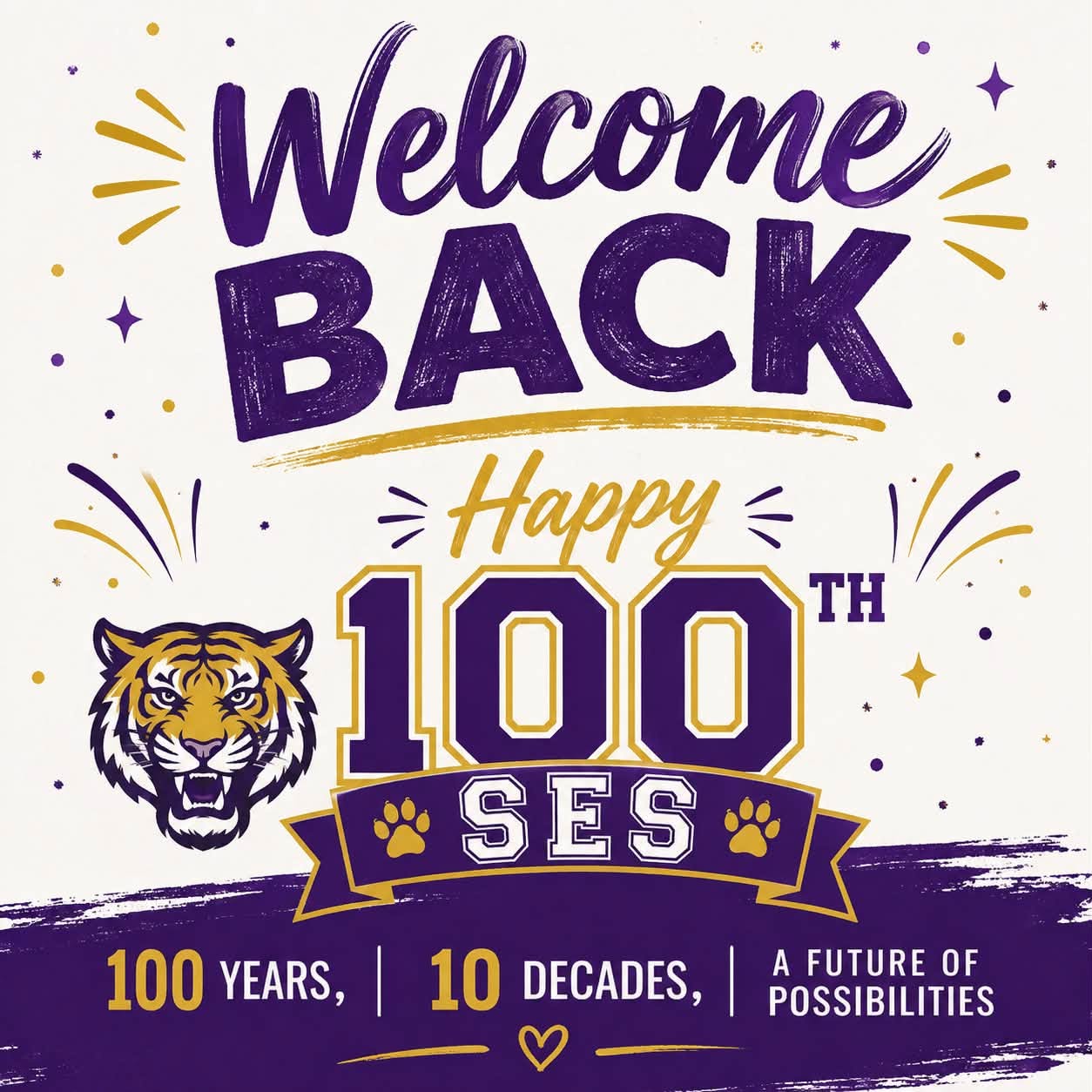 Welcome Back HAPPY 100th SES - 100 Years 10 Decades A Future of Possibilities
