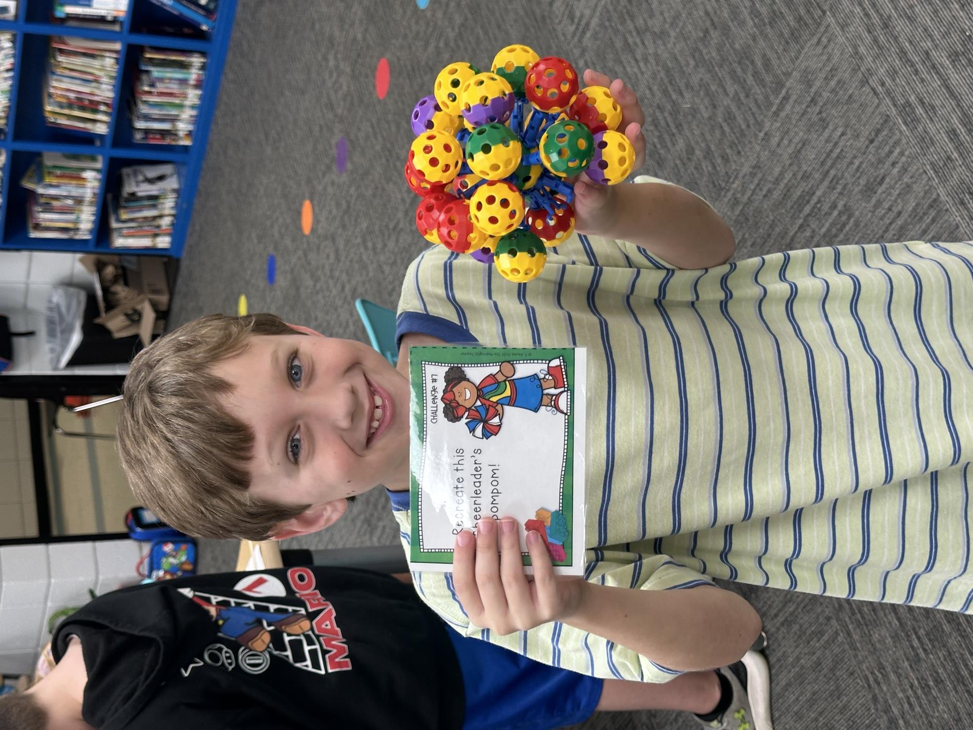 Student created a pom-pom.