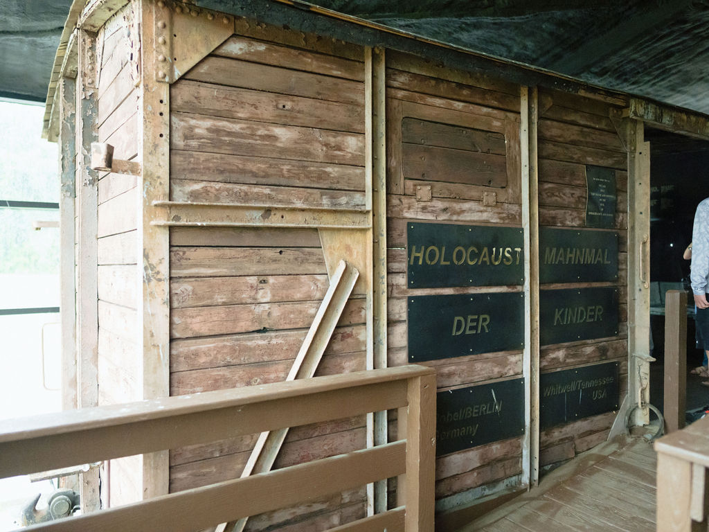 Railcar Children's Holocaust Memorial sign