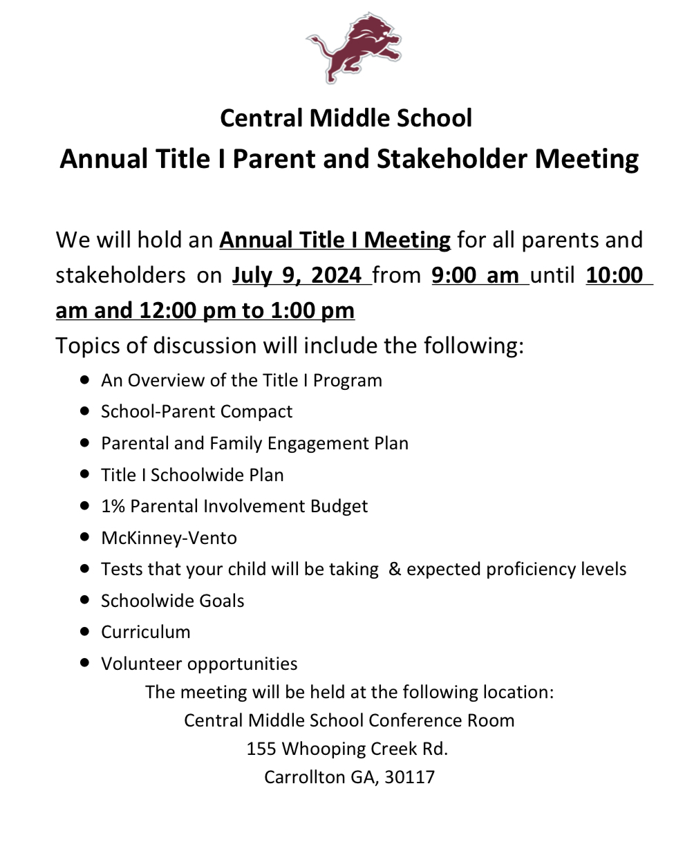 fy24 annual title I parent and stakeholder meeting