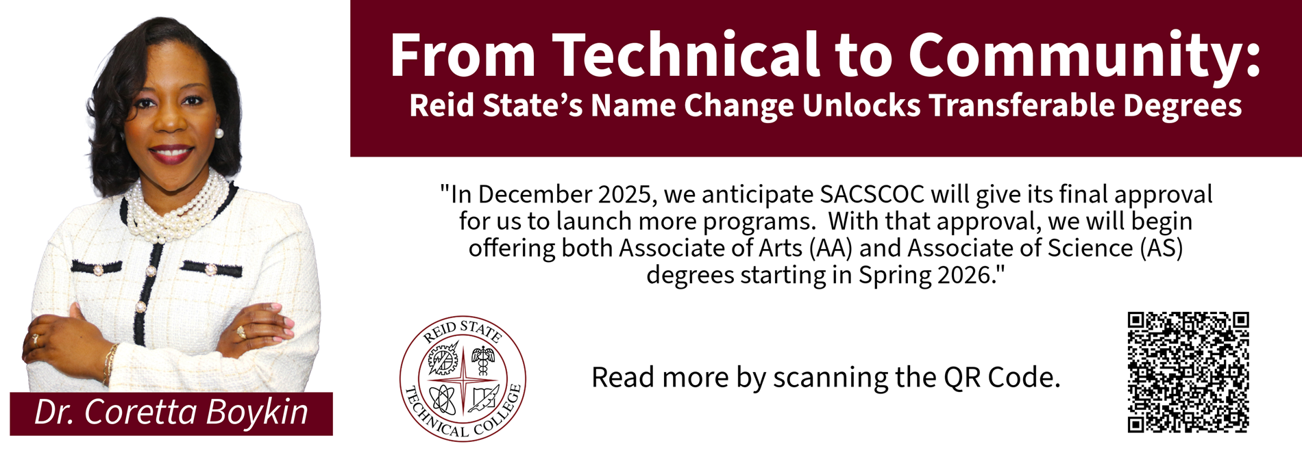 From Technical to Community: Reid State’s Name Change Unlocks Transferable Degrees