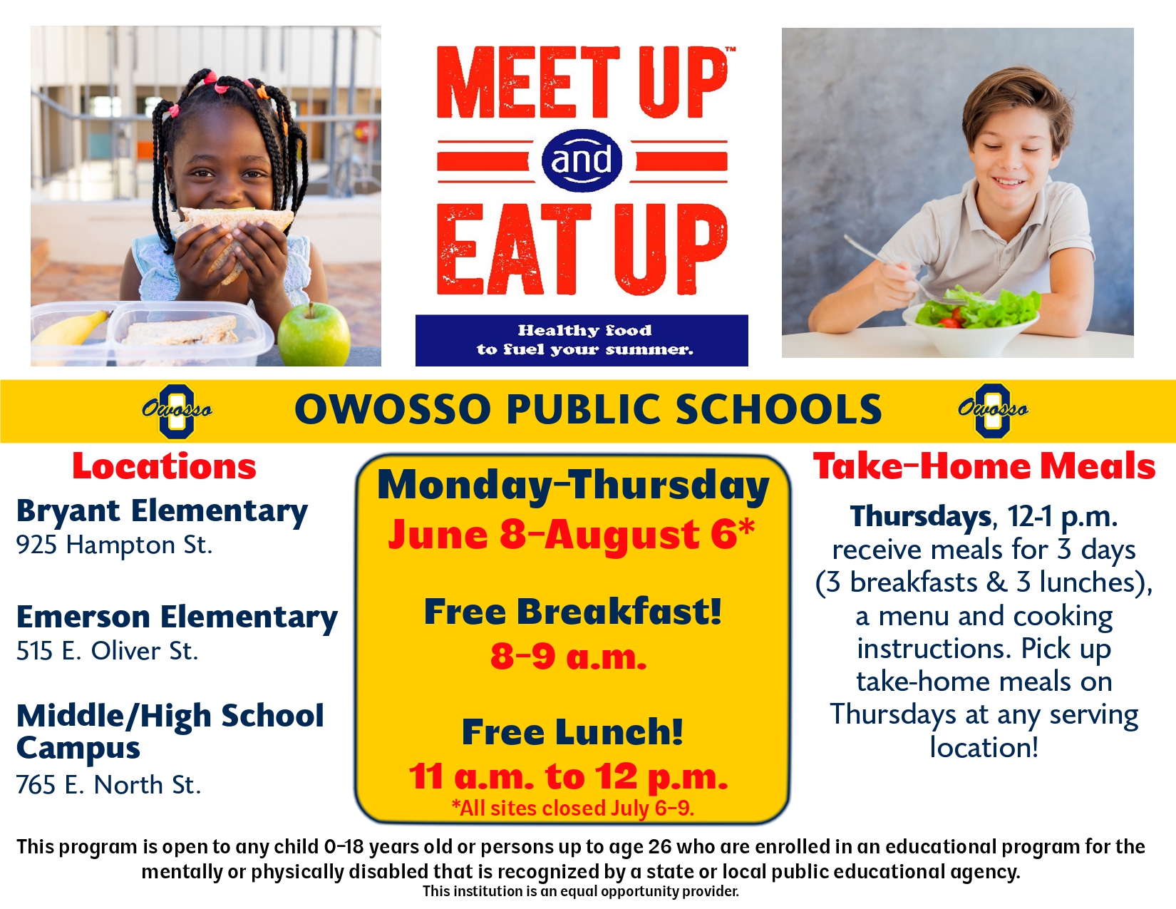 Meet up and Eat up Flyer for 2026