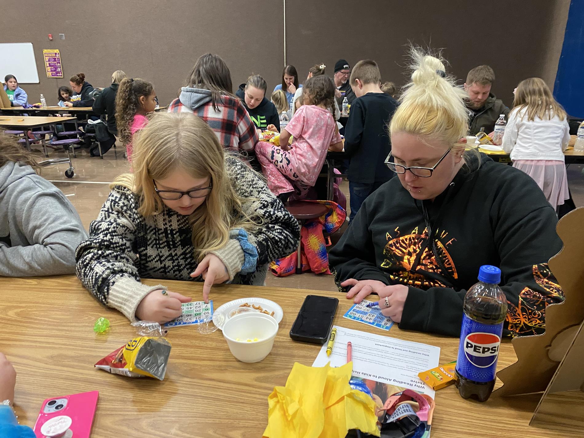 Girls playing Bingo