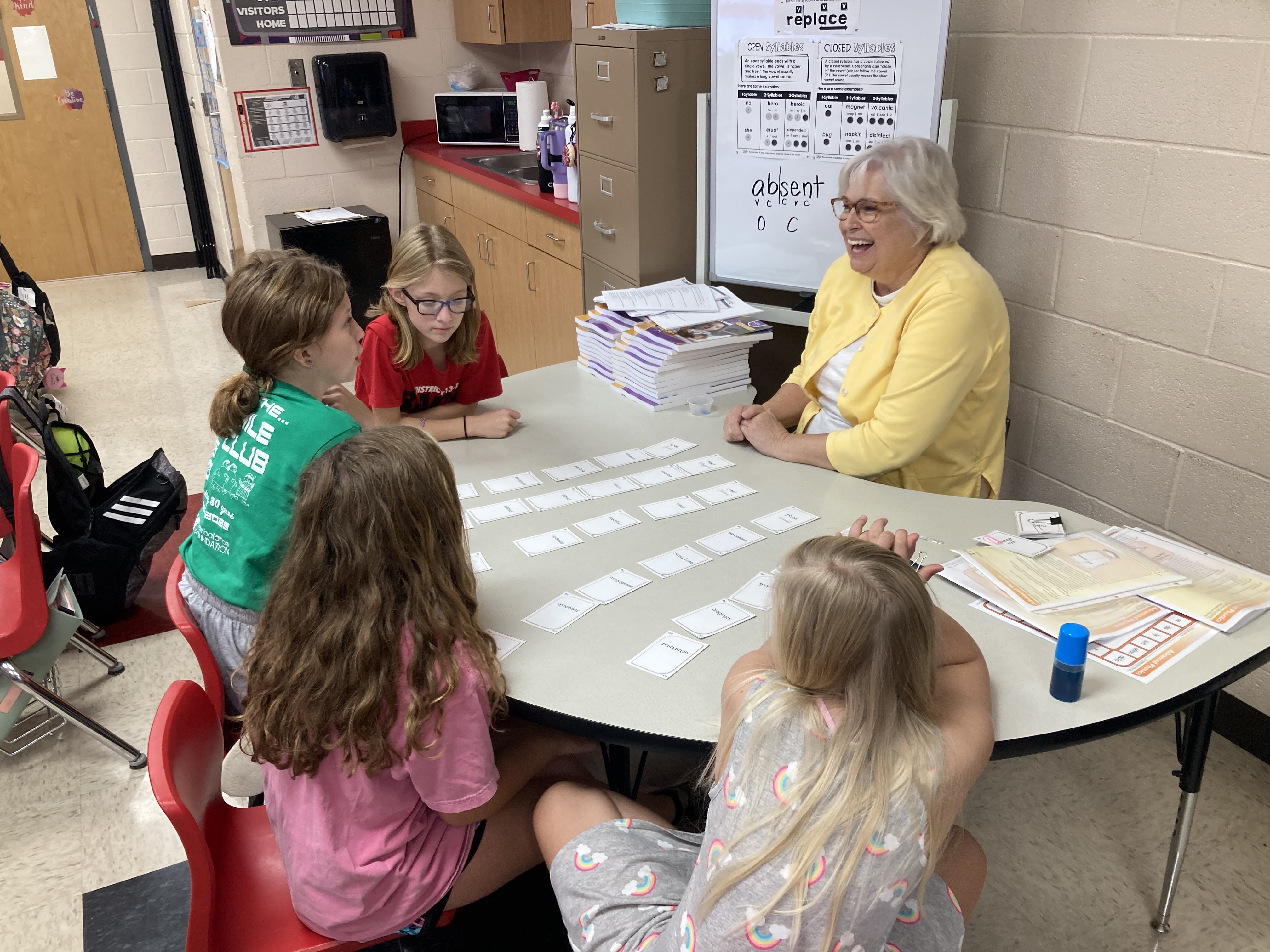 Mrs. V's small group table rotation