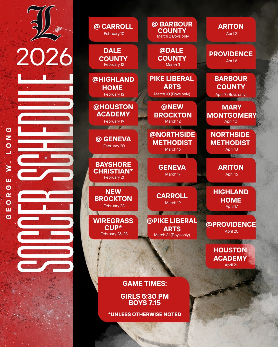 Soccer Schedule