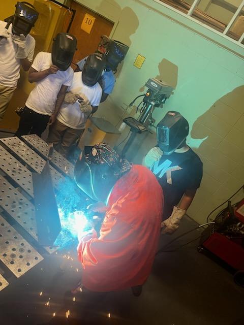 Welders working in the welding shop