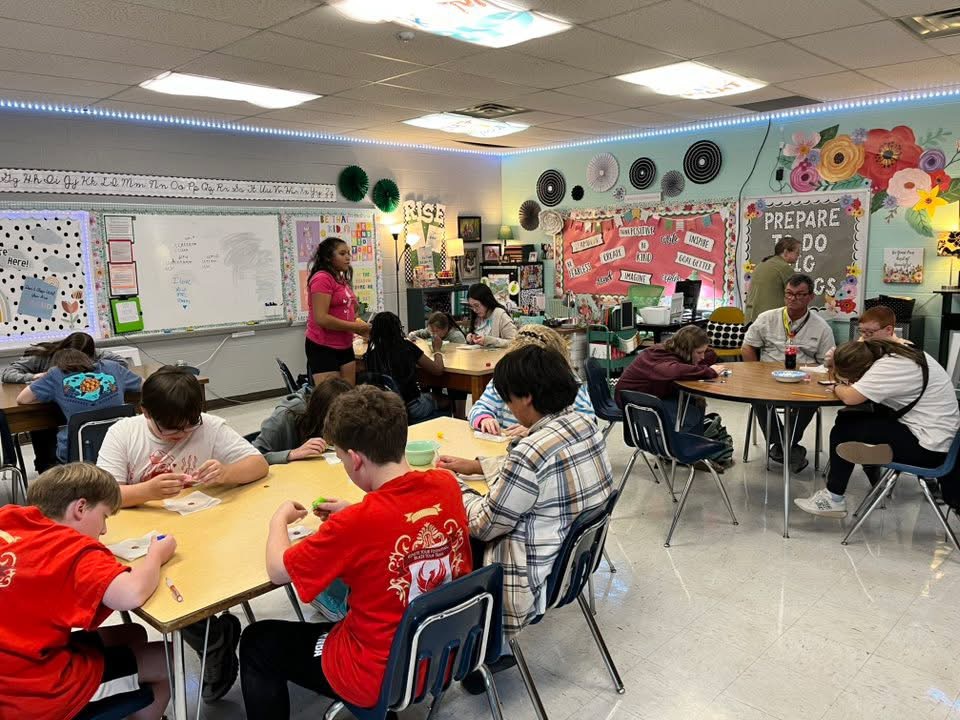 Students working after school together