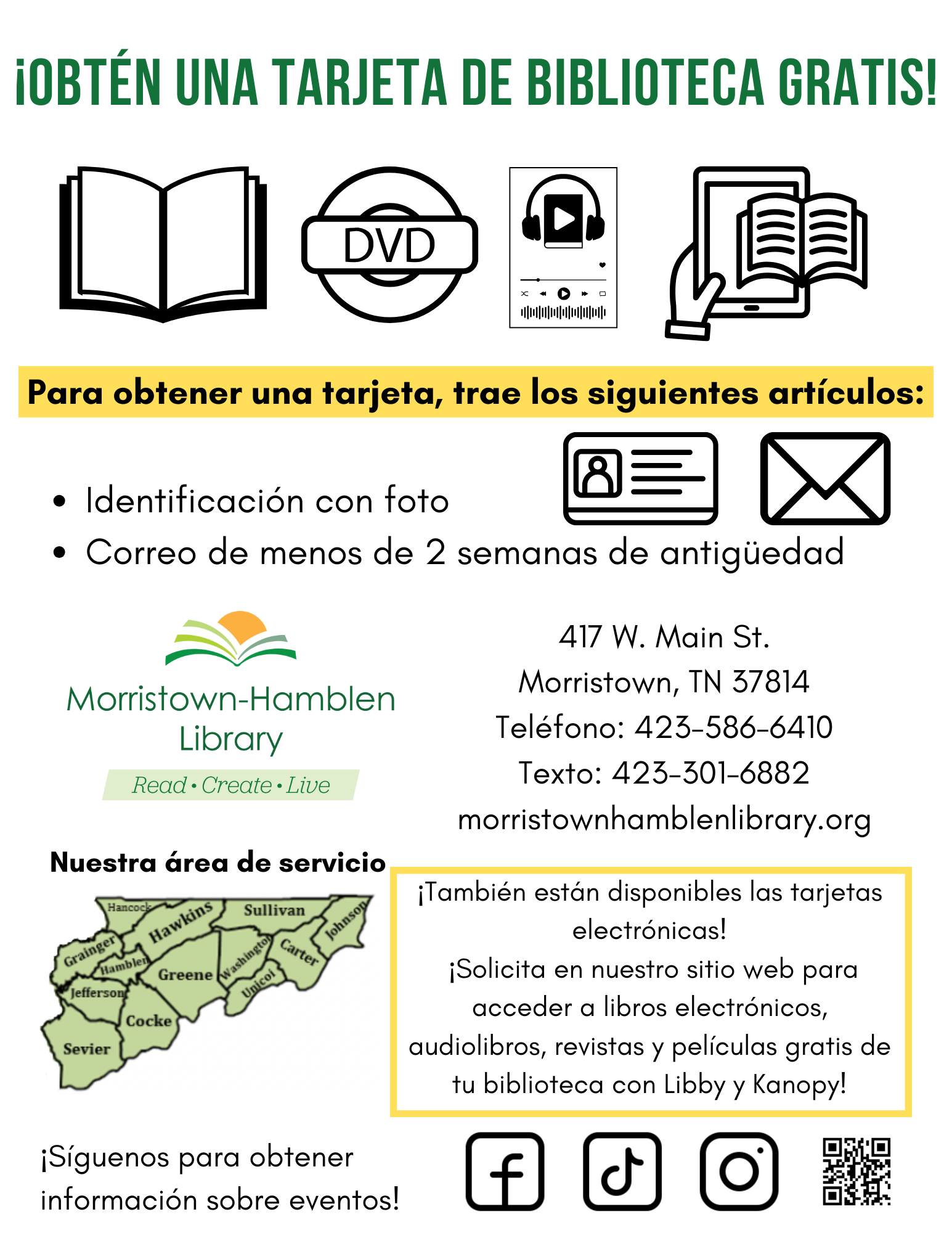 Get a Free Library Card Info Spanish Get a Free Library Card Info Spanish