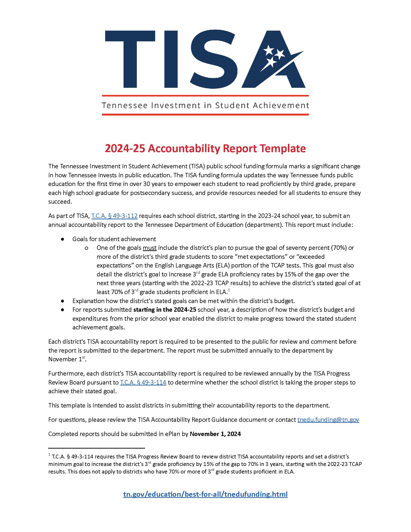 BOE TISA Accountability Report