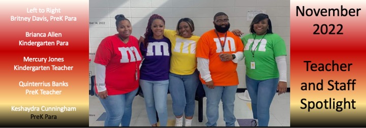 November 2022 Teachers and Staff of the Month