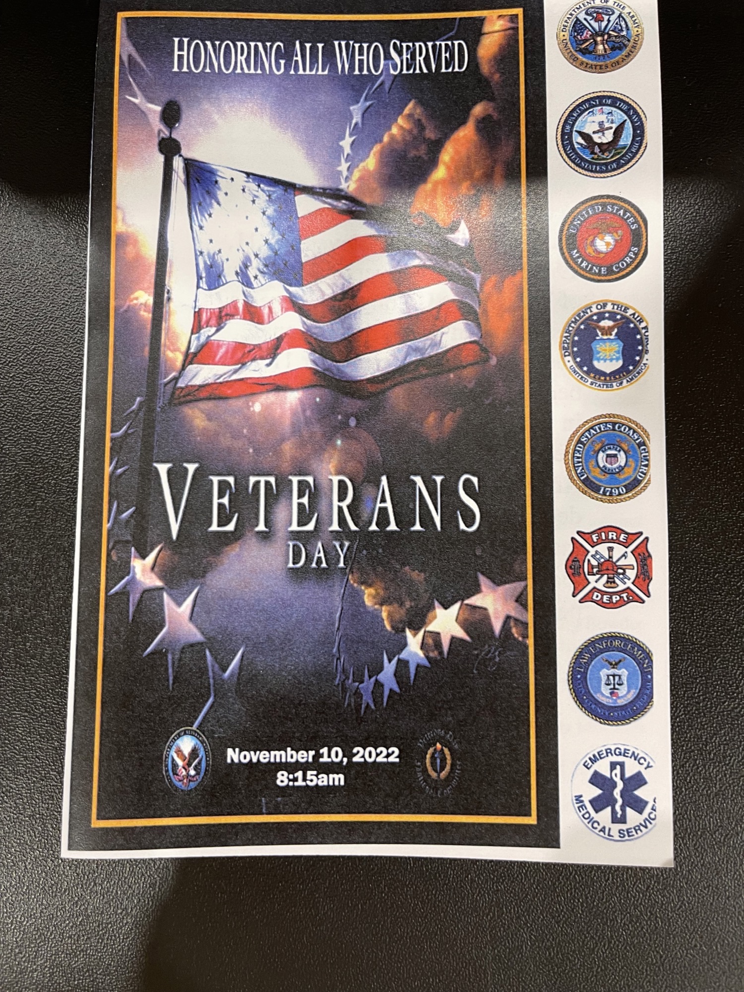 11/10/2022 Veteran's Day Program