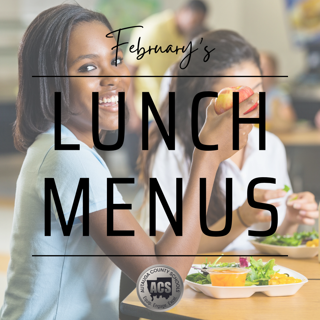 Lunch Menu Graphic for February 2025