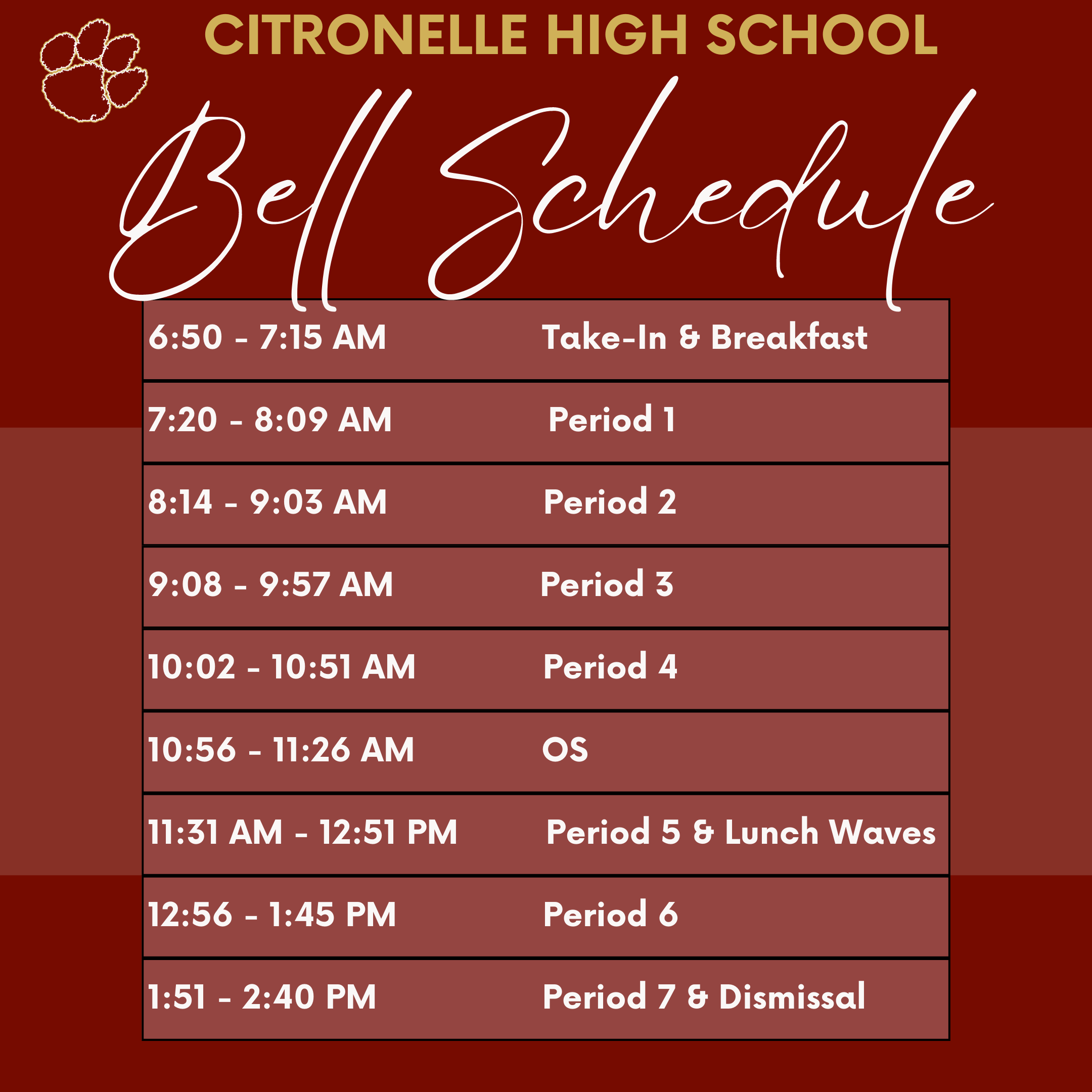 Bell Schedule