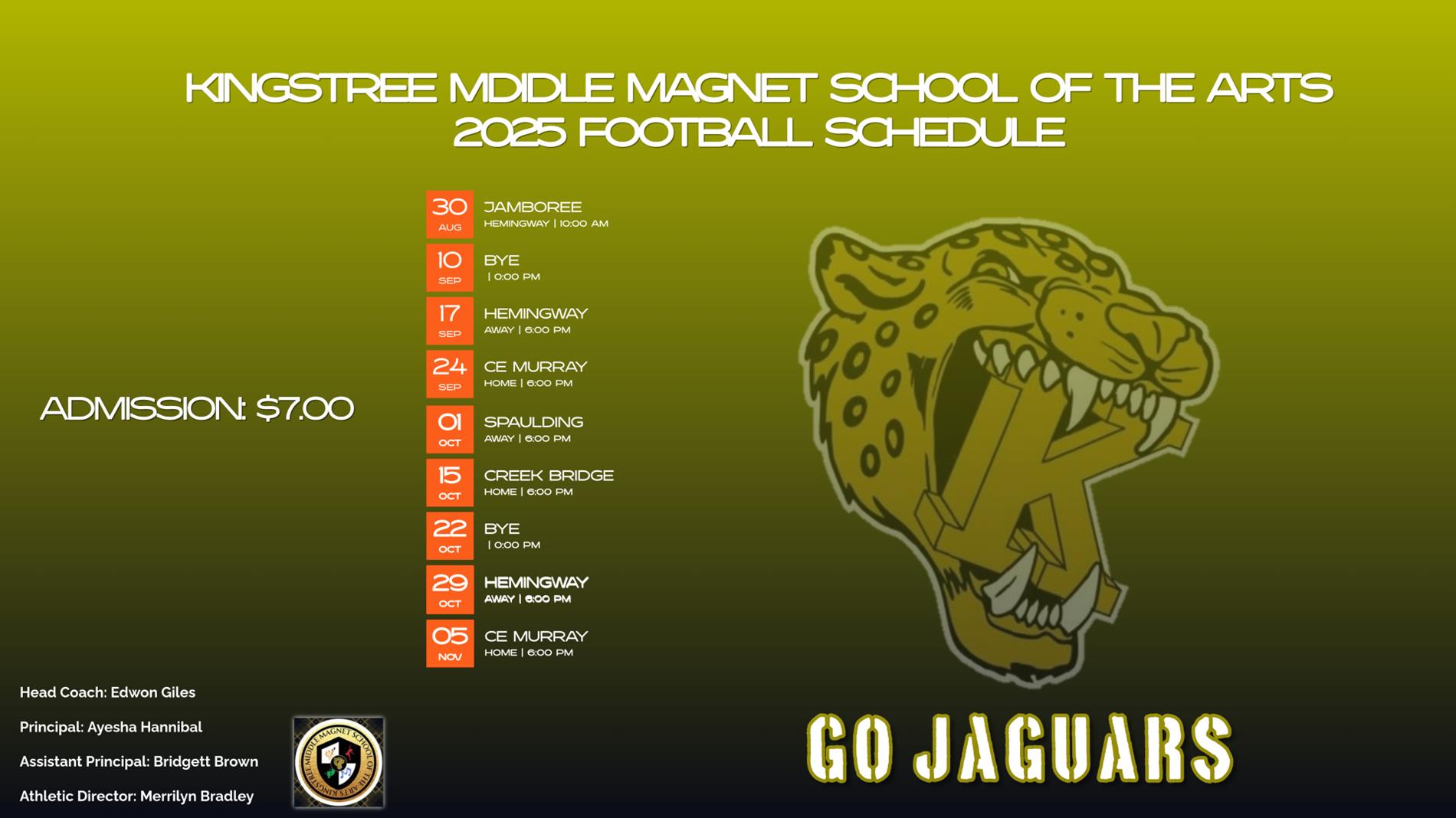2025 KMMSA FOOTBALL SCHEDULE
