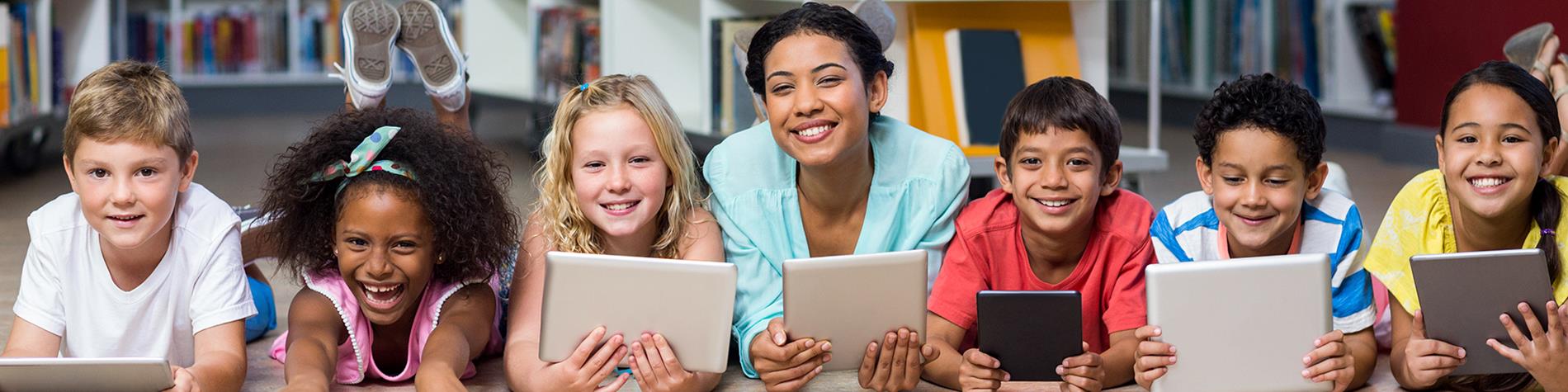 Teacher with her students