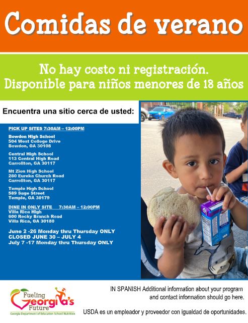 Summer Meals 2025 Spanish