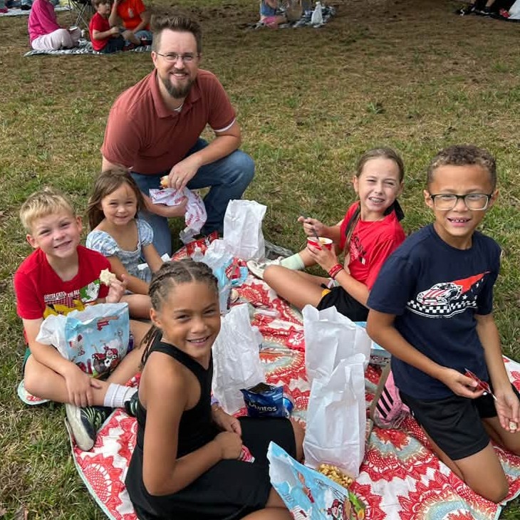 Picnic on the Playground with family