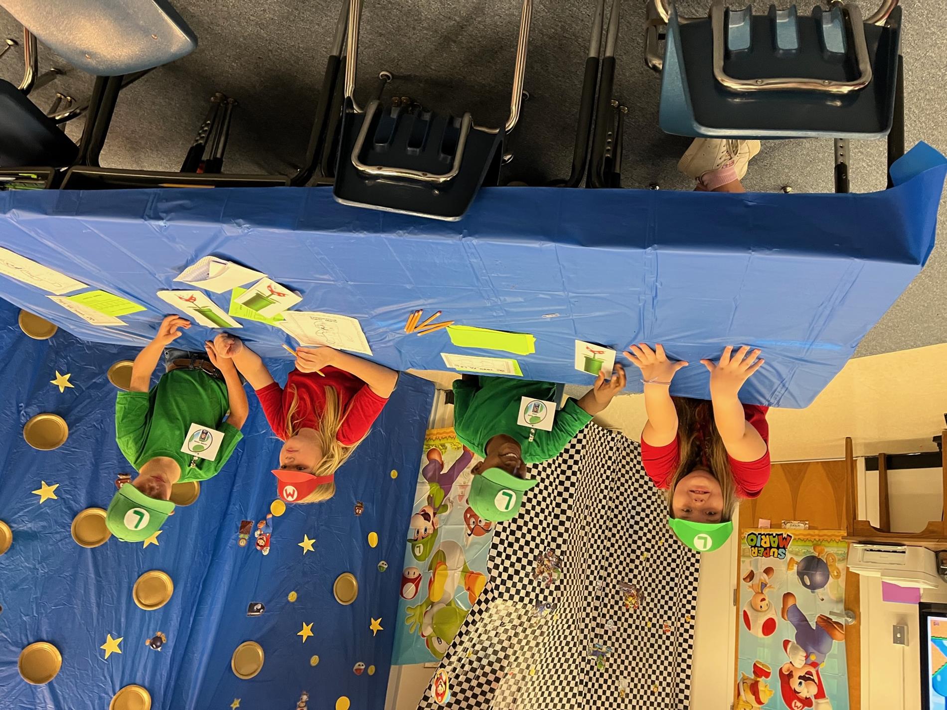 3rd grade students completing Mario Day activities