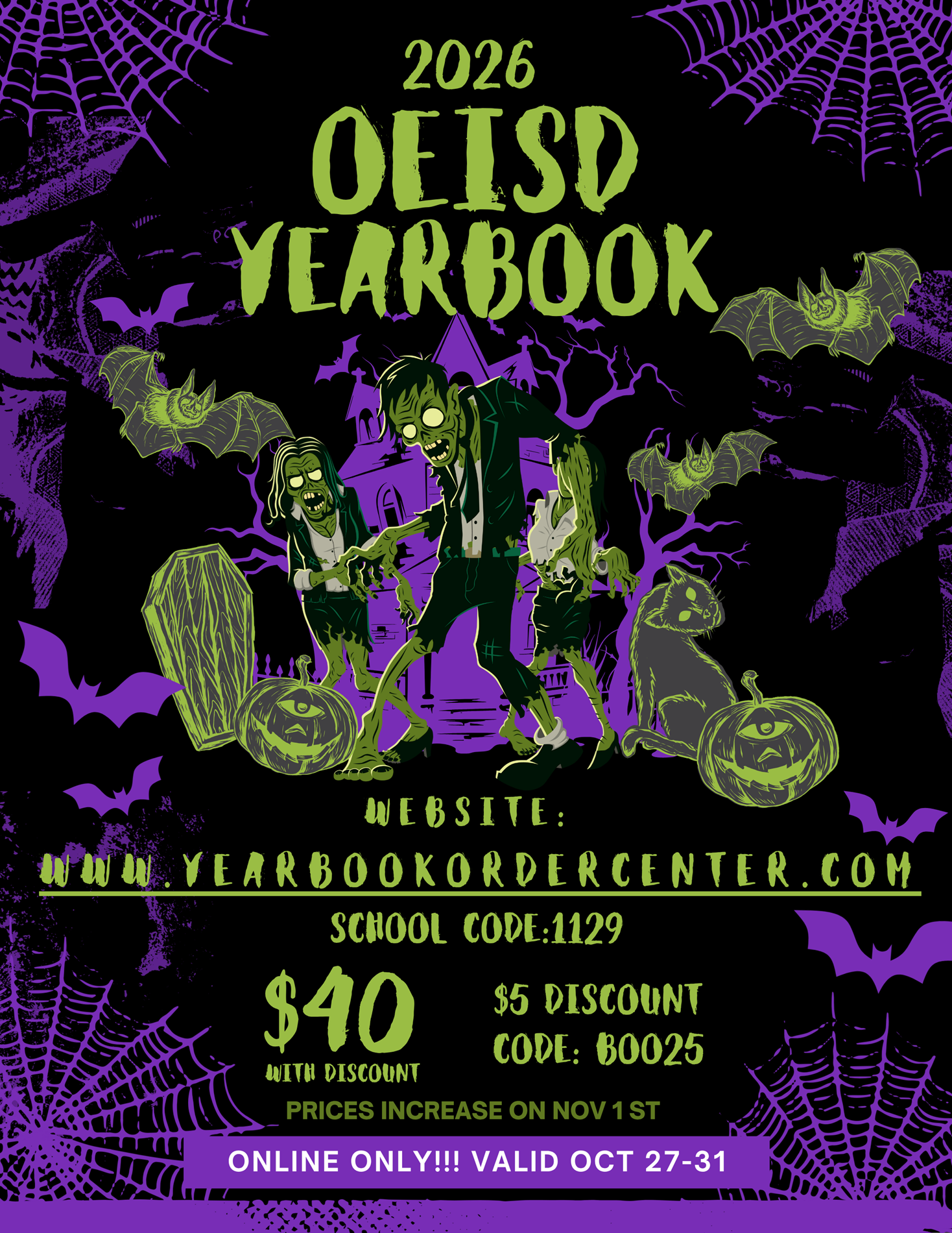 2026 Yearbook OEISD Halloween Flyer