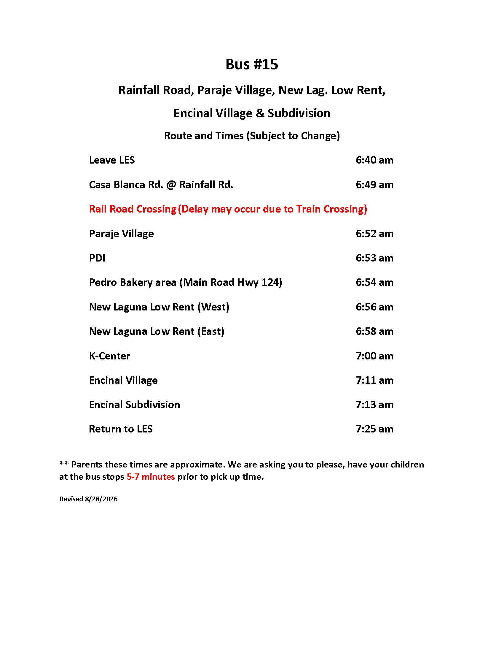 Bus Routes 15