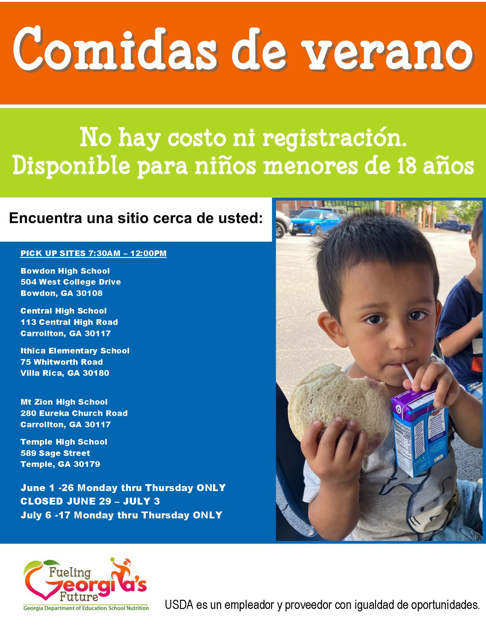 Summer Meals Spanish Flyer FY27
