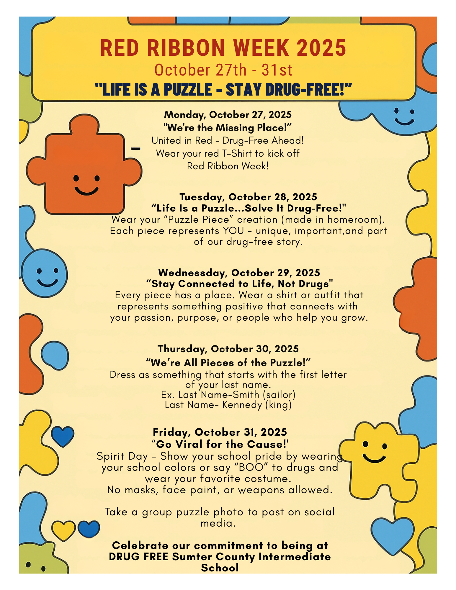 Red Ribbon Week Flyer Red Ribbon Week Flyer