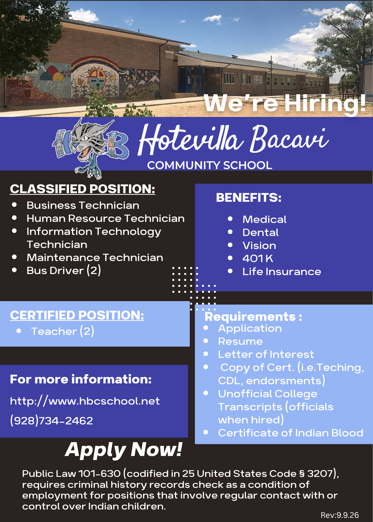 HBCS vacancy