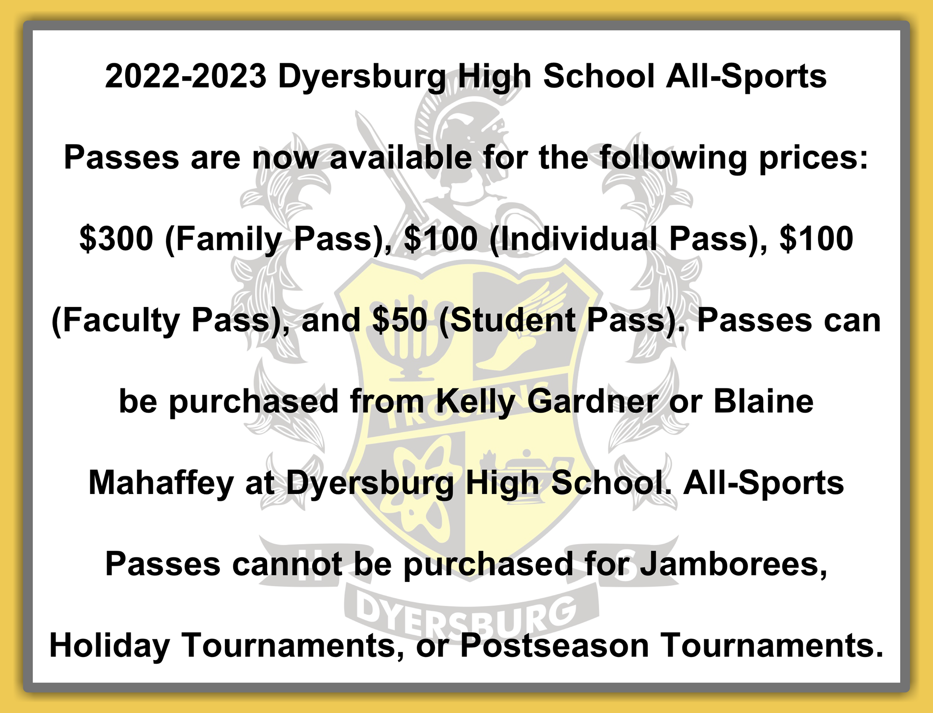 DHS All-Sports Pass Information