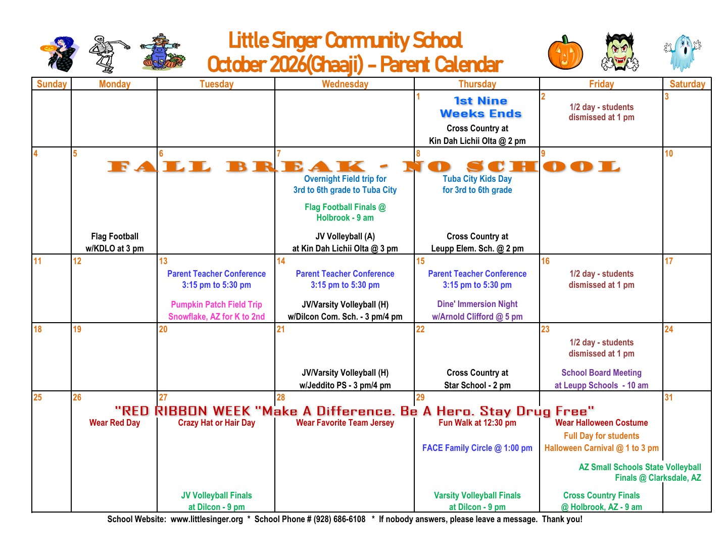 October Calendar