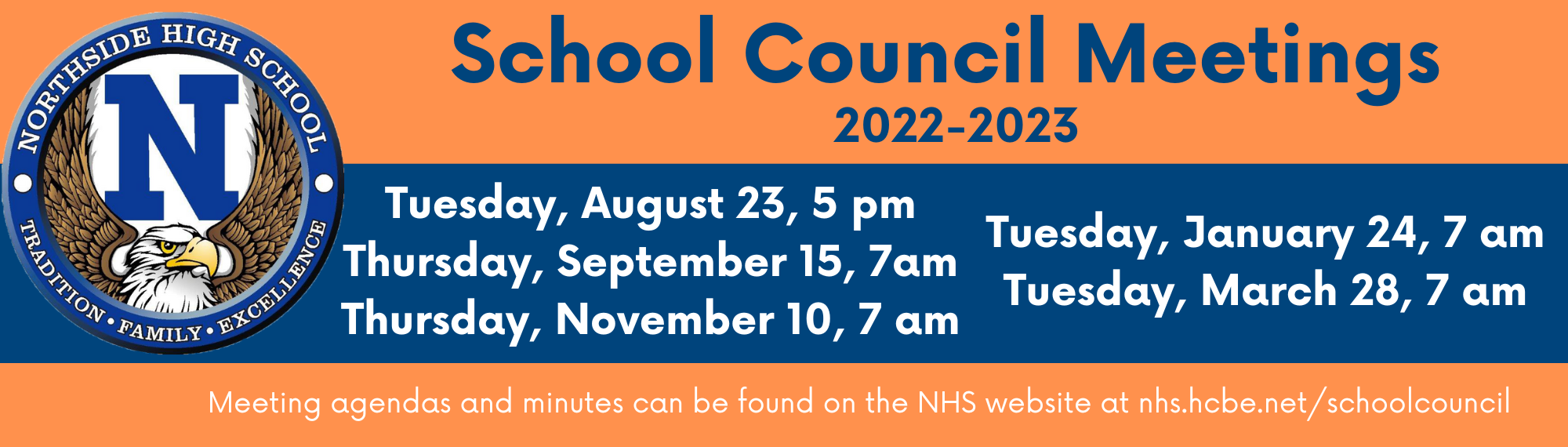 School Council Meeting Dates 2022-2023