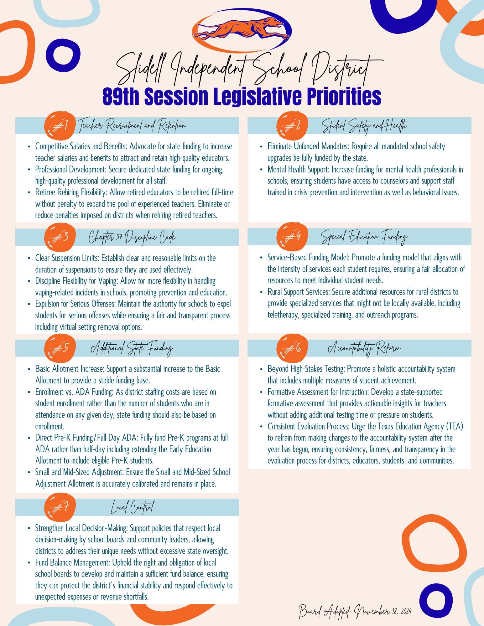 SISD Legislative Priorities 