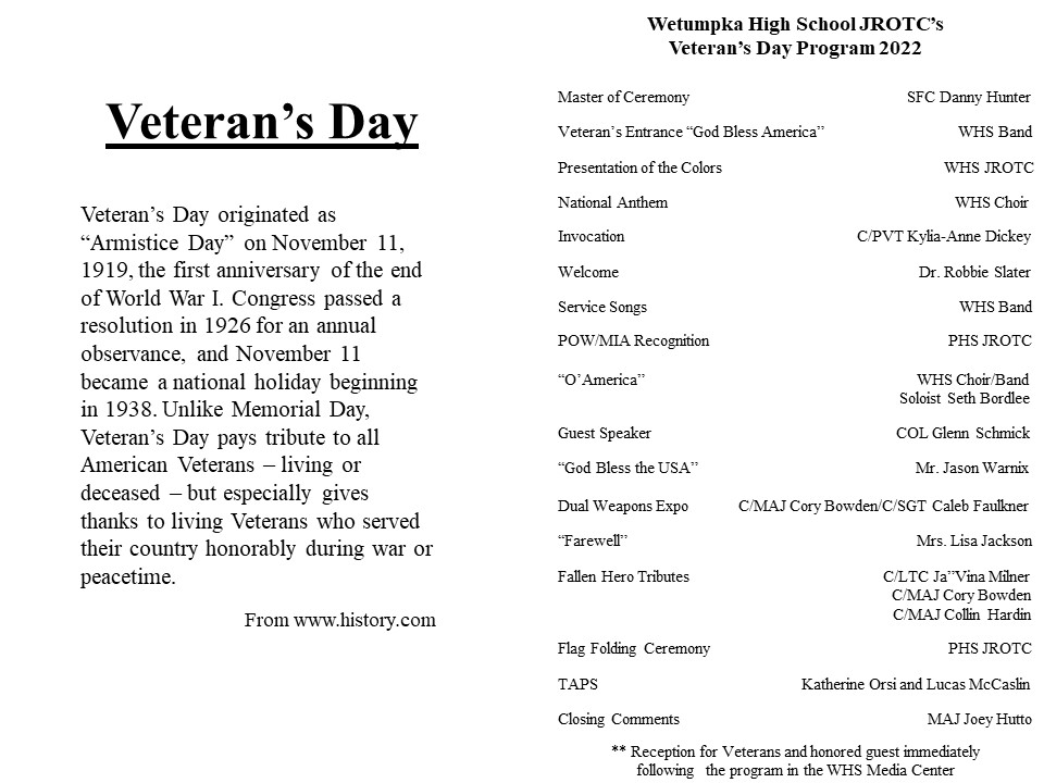 Veteran's Day 2022