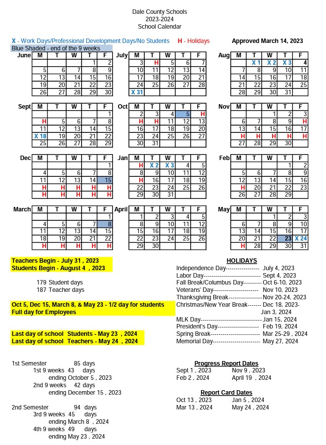 district calendar