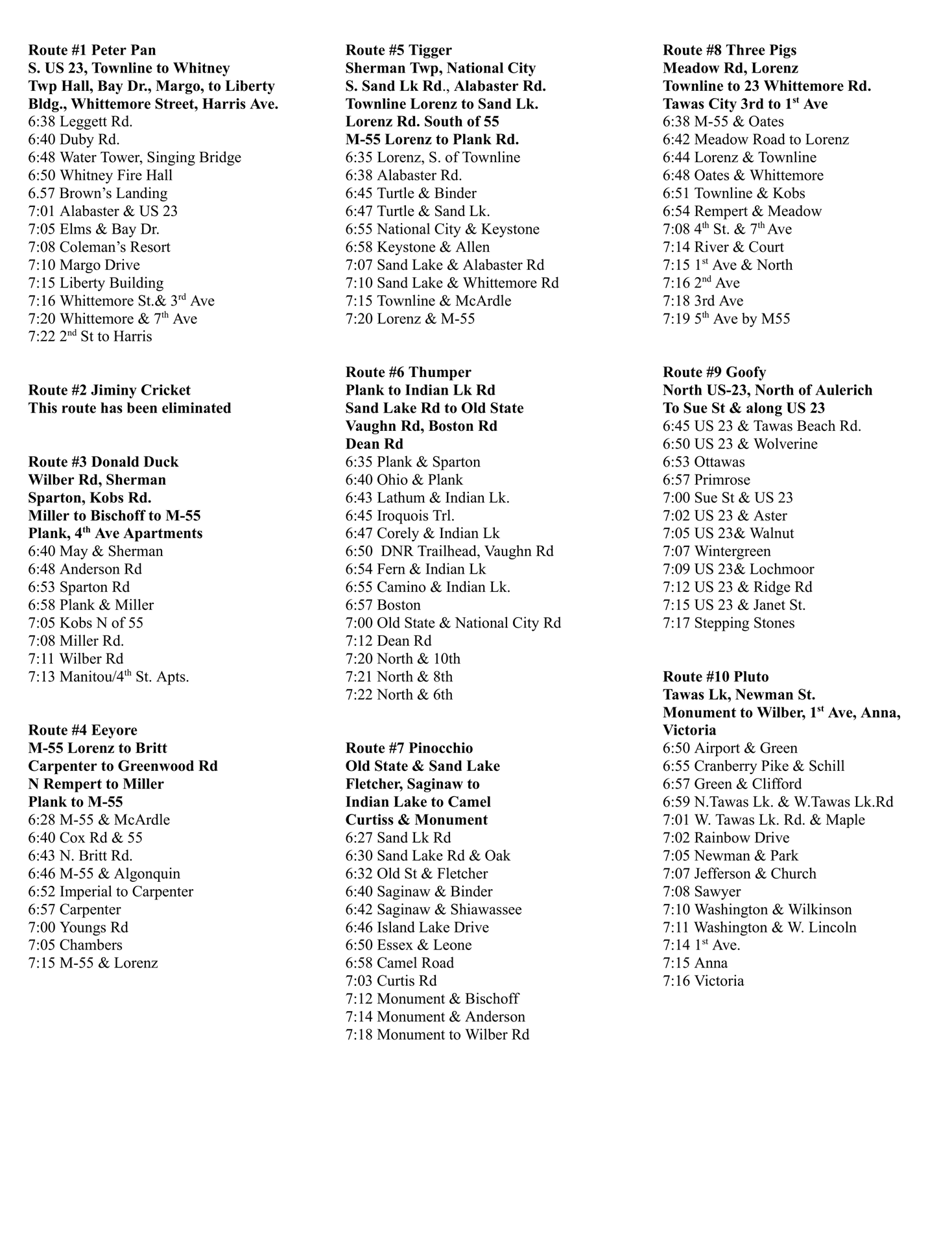 Bus Routes 1